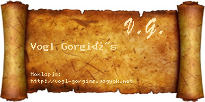 Vogl Gorgiás névjegykártya